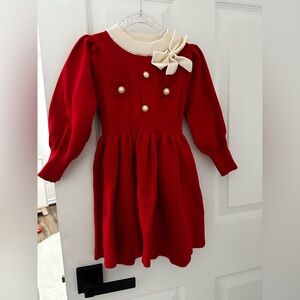 SHEIN Red Dress with Cream Bow